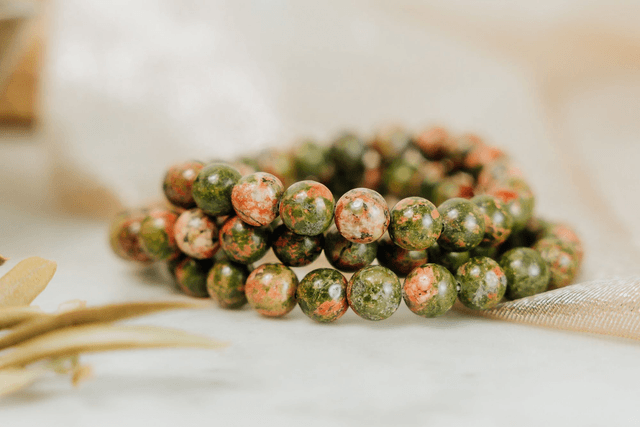 Bracelet Unakite - Surmonter les blocages, fertilité et maternité